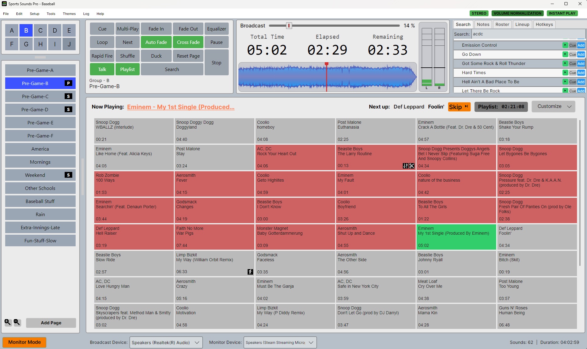 Custom theme in Sports Sounds Pro
